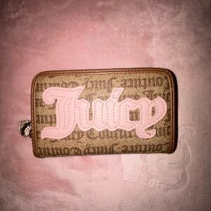 Juicy Couture Pink and Tan Logo Wallet